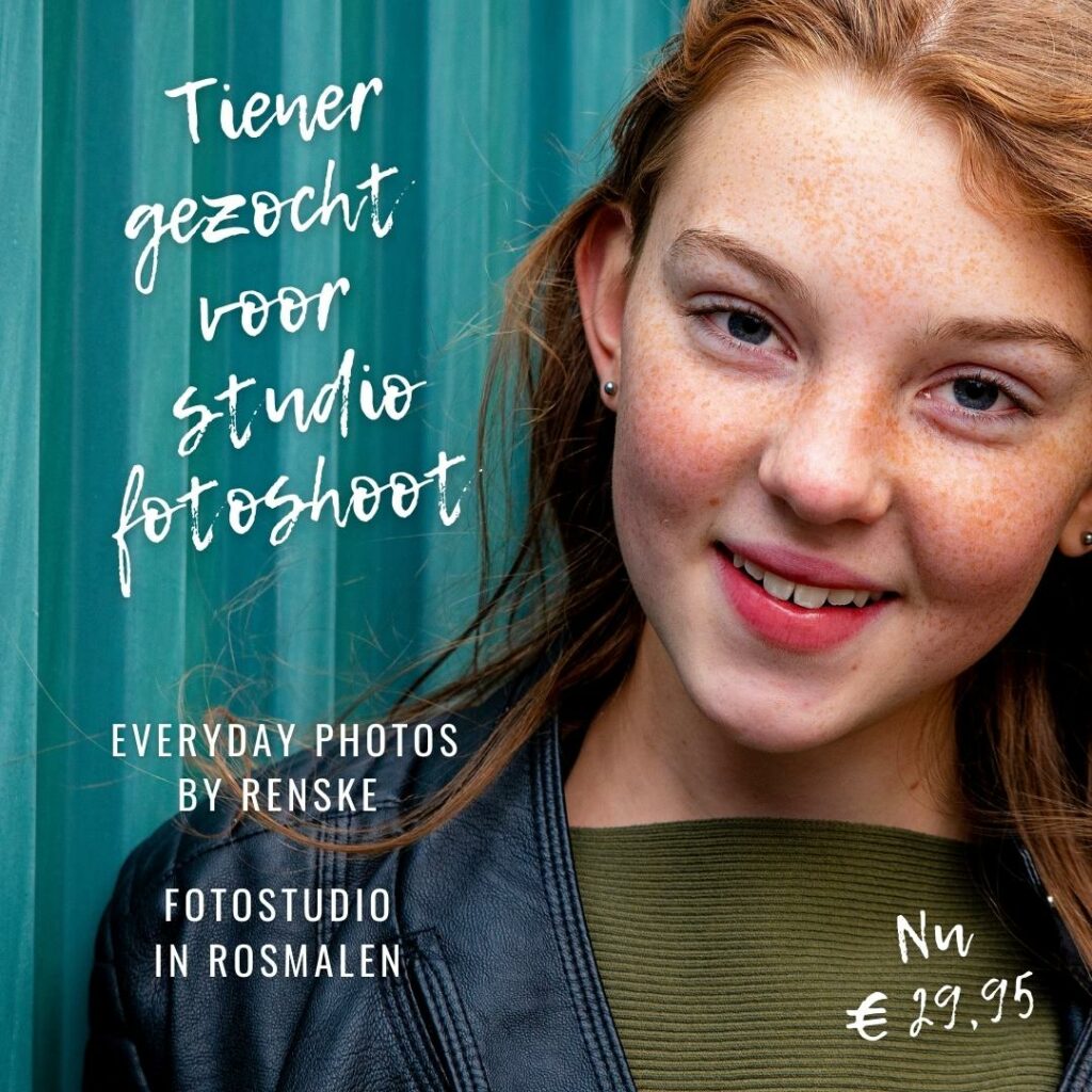 Tiener gezocht voor studio fotoshoot